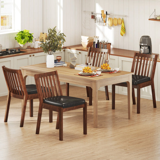 PU Leather Upholstered Dining Chair with Padded Seat Set of 4-Espresso W2B