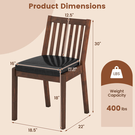 PU Leather Upholstered Dining Chair with Padded Seat Set of 4-Espresso W2B