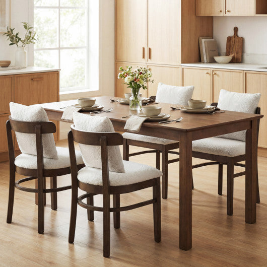 Fabric Upholstered Wood Dining Chairs Set of 4 with Removable Pillow-Gray W2B