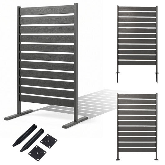 2 Pieces Outdoor Privacy Screen Fence for Backyard Pool Lawn-Gray W2B