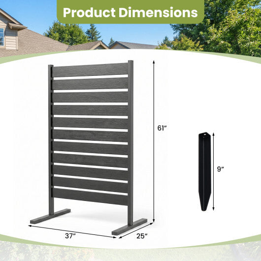 2 Pieces Outdoor Privacy Screen Fence for Backyard Pool Lawn-Gray W2B