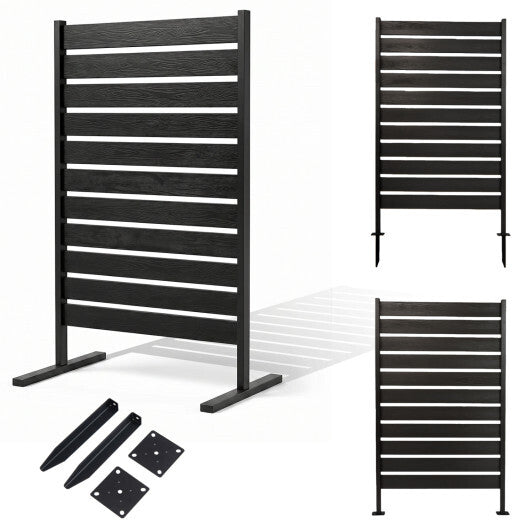2 Pieces Outdoor Privacy Screen Fence for Backyard Pool Lawn-Gray W2B