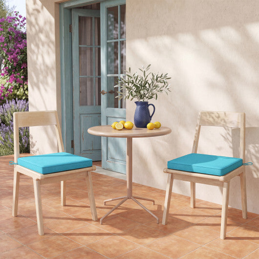 Outdoor Chair Cushion Set of 4 Waterproof Olefin Seat Cushions-Turquoise W2B