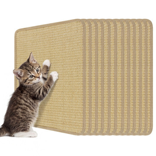 12 Pieces Cat Scratcher Mat Set 16 x 12 Inch Natural Sisal Pads W2B