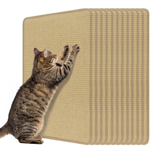 12 Pieces Cat Scratcher Mat Set 24  x 16 Inch Natural Sisal Pads W2B