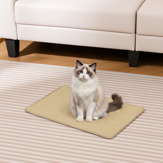 12 Pieces Cat Scratcher Mat Set 24  x 16 Inch Natural Sisal Pads W2B