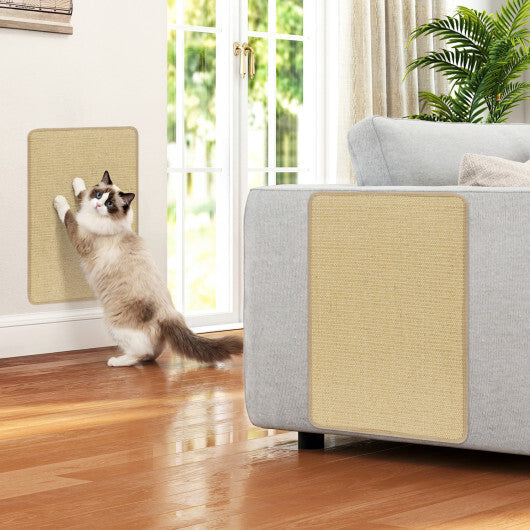 12 Pieces Cat Scratcher Mat Set 24  x 16 Inch Natural Sisal Pads W2B