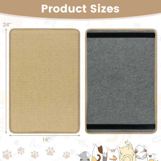 12 Pieces Cat Scratcher Mat Set 24  x 16 Inch Natural Sisal Pads W2B