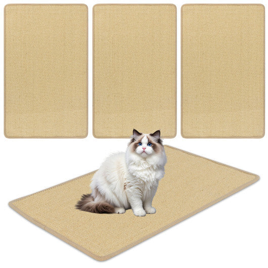 4 Pieces Cat Scratcher Mat Set 32  x 20 Inch Pads for Cats W2B