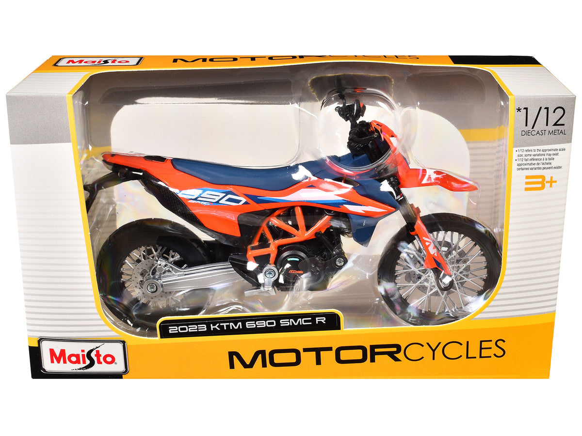 2023 KTM 690 SMC R Orange and Blue 1/12 Diecast Motorcycle Model by Maisto Maisto