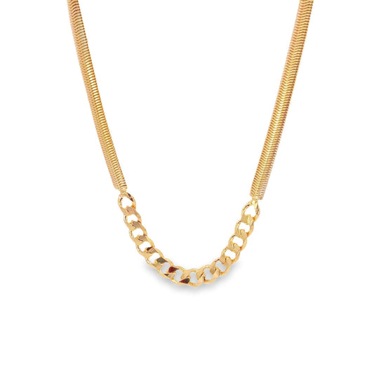 Thick Half Cuban Half Snake Chain Necklace / Bracelet (F102B)(I536)-0