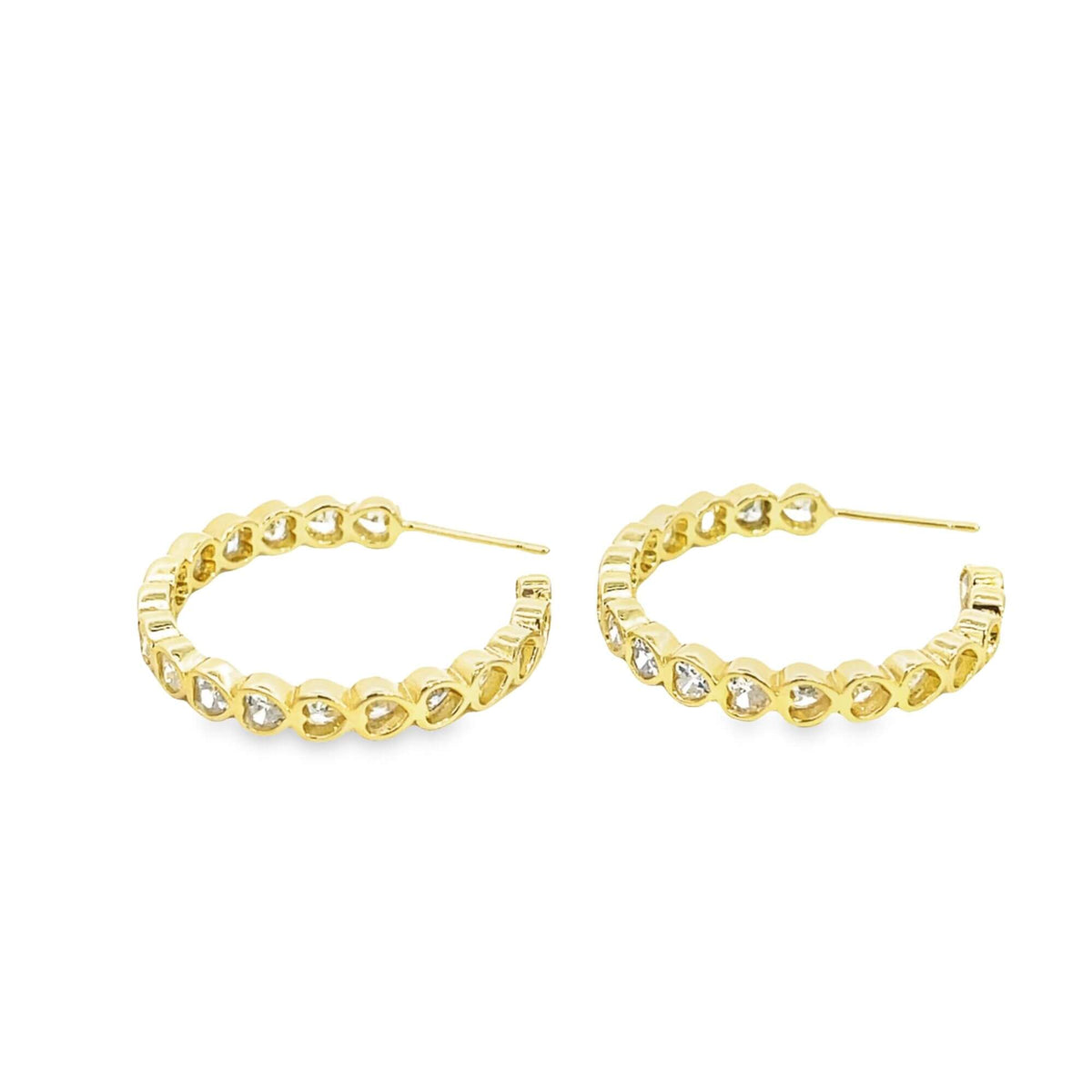 Part Colored CZ Heart Hoops (J315) MIA Jewelry
