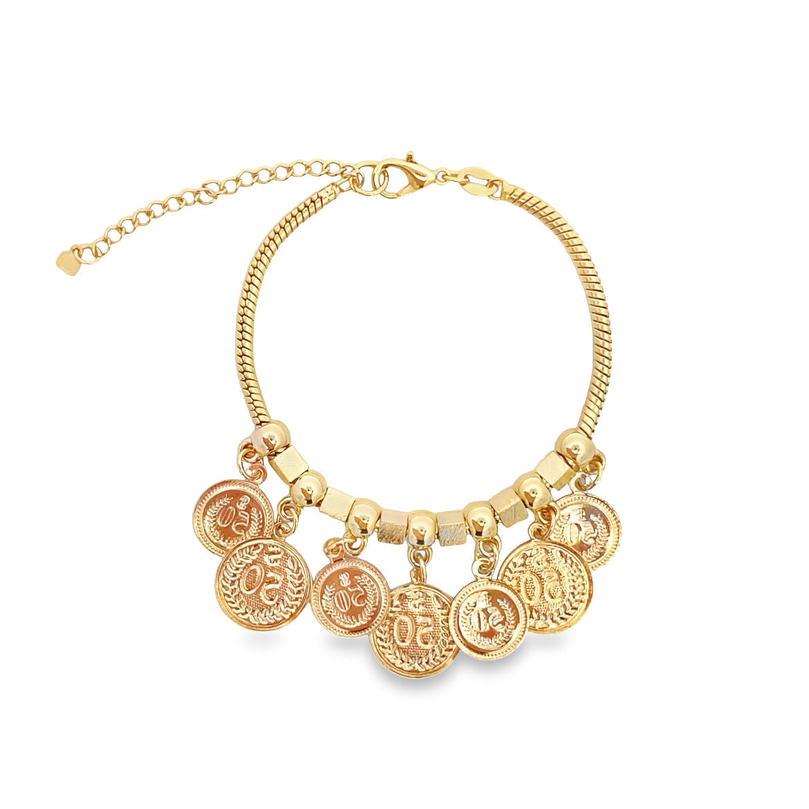 Bracelet Coin Charms MIA Jewelry