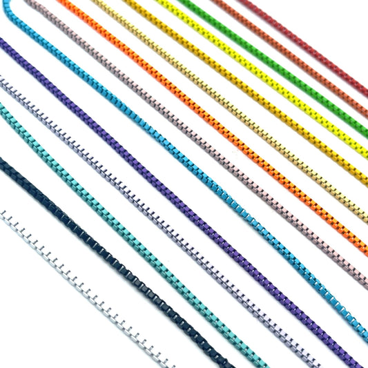 1mm Colorful Enamel Box Chains (G203-204)-1