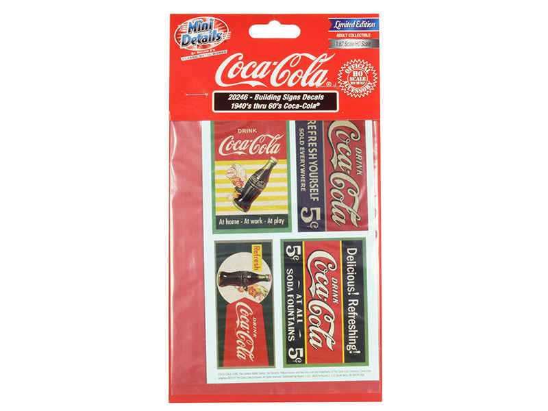 1940's Thru 1960's "Coca-Cola" Building Signs Decals for 1/87 (HO) Scale Models by Classic Metal Works Classic Metal Works
