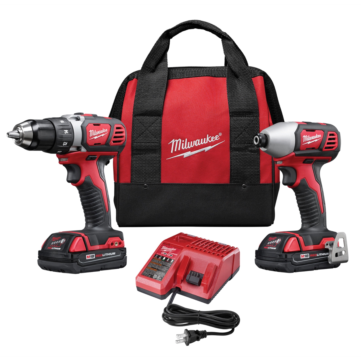 Milwaukee Tool 2-PC M18 COMP LITHIUM ION DRILL/DRIVER IMP WRENCH COMBO (2) BATT KIT W2B
