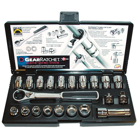 GearWrench 21 Piece 3/8 Inch Drive Pass-Thru 6 Point SAE/Metric Tool Set