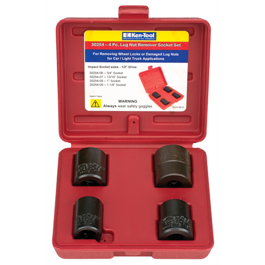 Ken-tool 4 Piece 1/2" Drive Lug Nut Remover Socket Set