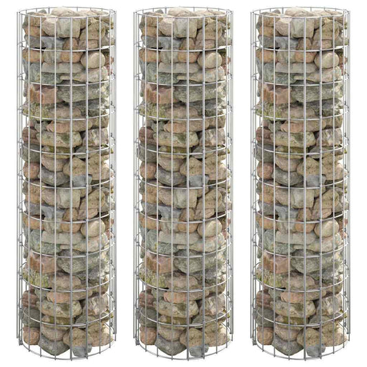 Circular Gabion Raised Beds 3 pcs Galvanized Steel 11.8"x39.4 W2B