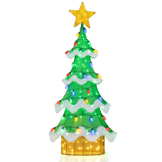 Lighted Christmas Tree Outdoor Indoor 3D Mesh Tree with 34 Colorful Strawberry Bulbs-M W2B