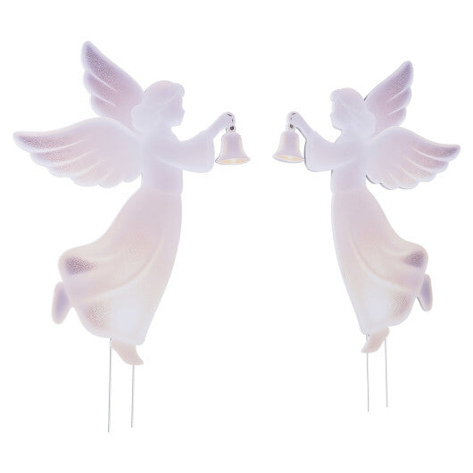 3 FTSet of 2 Outdoor Christmas Angel Yard Decoration-Pink W2B