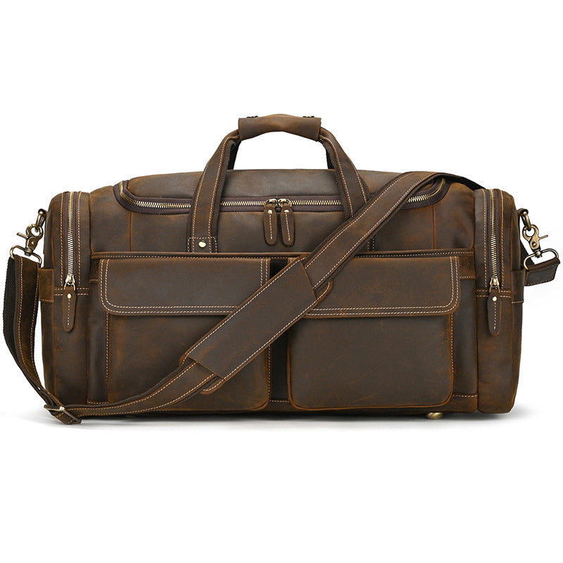 Leather Handbag Crazy Horse Vintage Travel Bag CJD