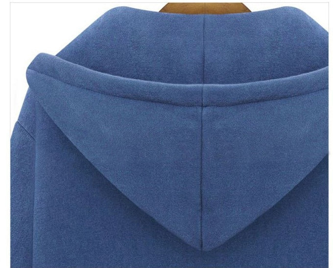 Hooded Long-sleeved Winter Sweater Women's Jacket In A Long Thick Shirt Accent Plus