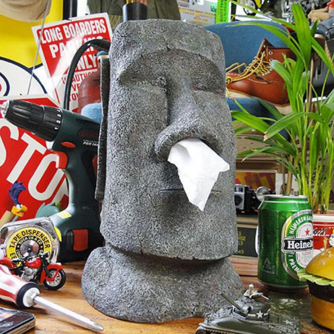 Easter island stone face like MOAI tissue box Best YouTube Store