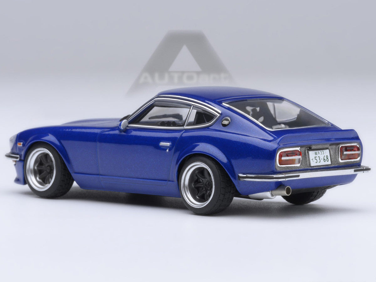 Nissan Fairlady Z RHD (Right Hand Drive) "Akuma No Z" Blue Metallic "Wangan Midnight - Comic #4 Version" Manga 1/64 Model Car by Autoart Autoart
