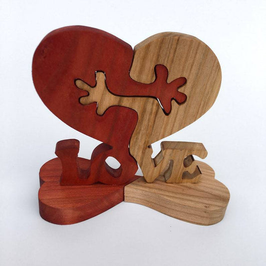 Valentines Day Gift Wooden Heart Love Desktop Ornament Wooden Decoration CJD