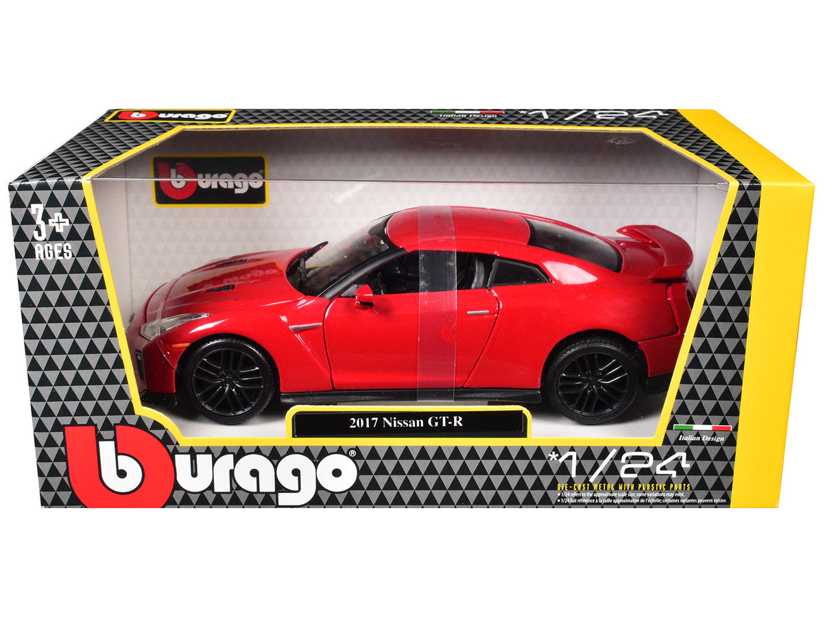 2017 Nissan GT-R R35 Red 1/24 Diecast Car Model by BBurago Bburago