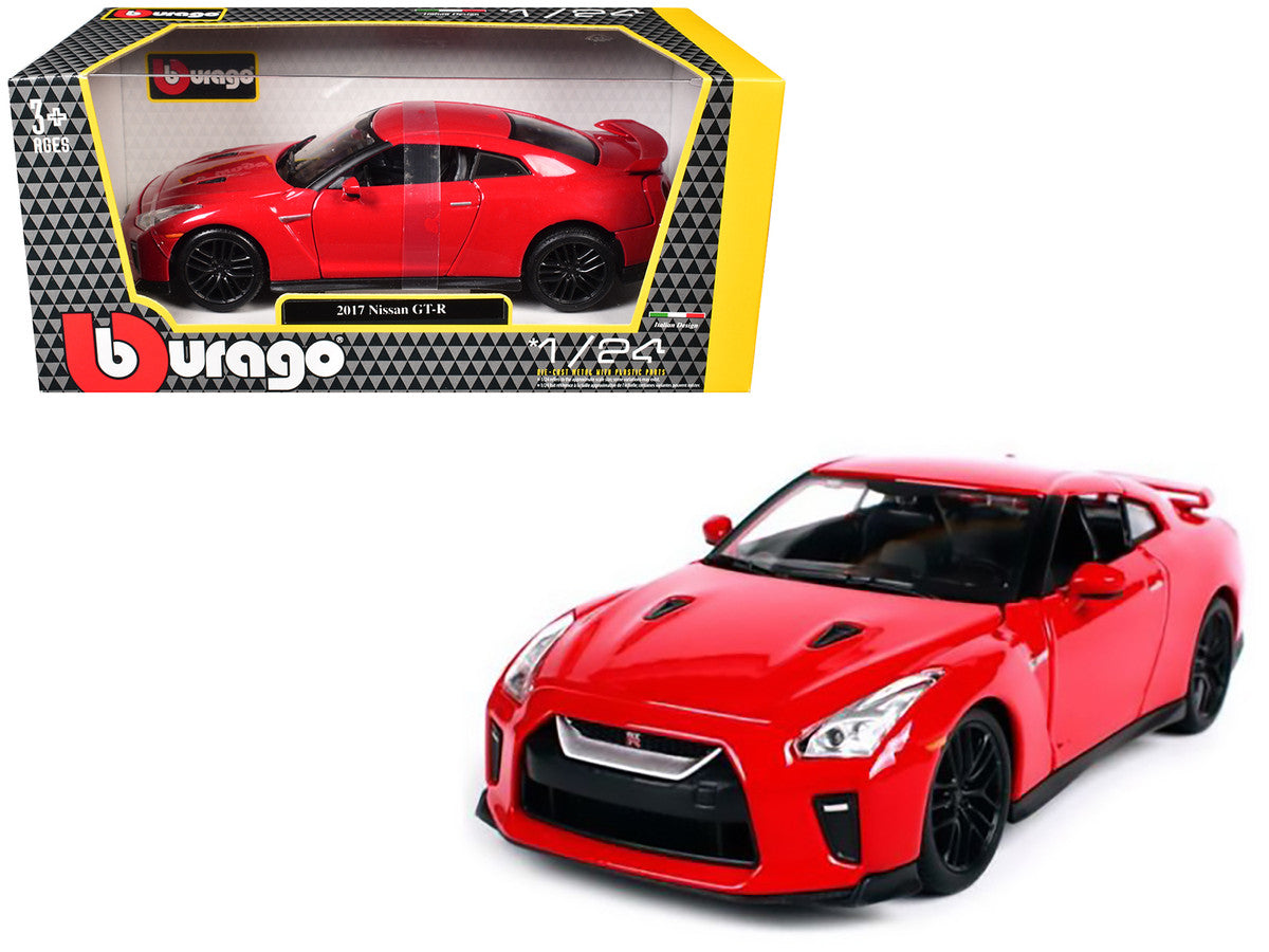 2017 Nissan GT-R R35 Red 1/24 Diecast Car Model by BBurago Bburago