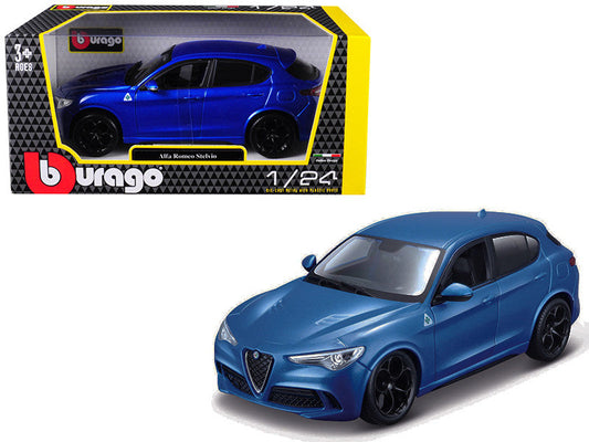 Alfa Romeo Stelvio Quadrifoglio Blue 1/24 Diecast Model Car by Bburago Bburago