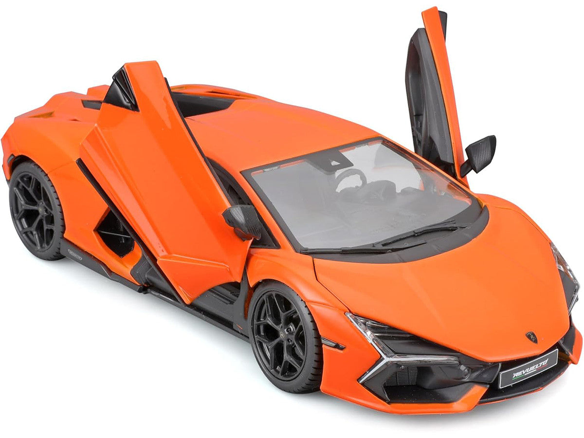 Lamborghini Revuelto Orange "Italian Design" Series 1/24 Diecast Model Car by Bburago Bburago