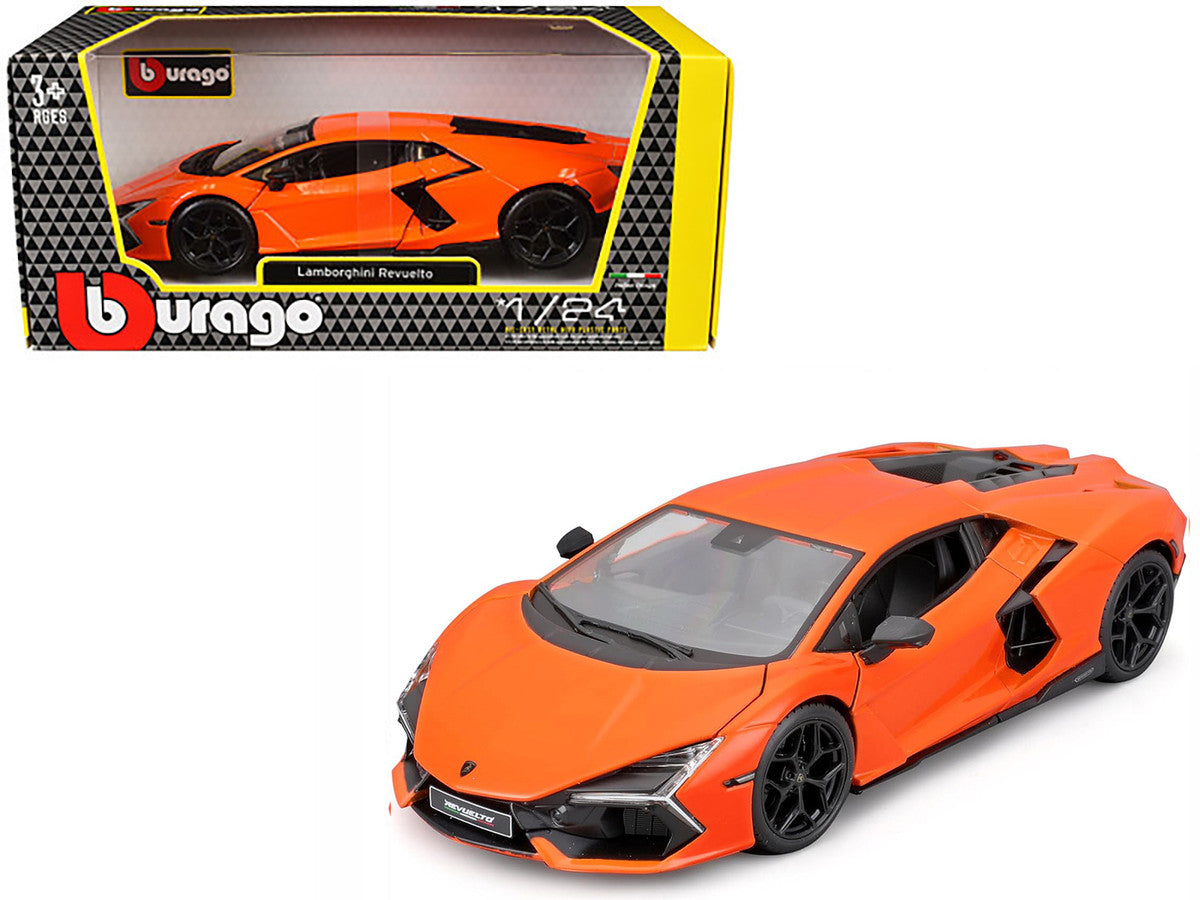 Lamborghini Revuelto Orange "Italian Design" Series 1/24 Diecast Model Car by Bburago Bburago