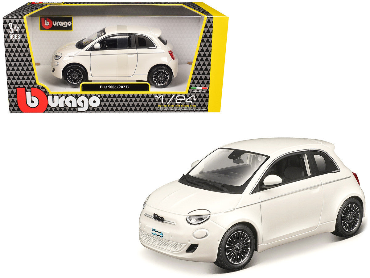 2023 Fiat 500e White 1/24 Diecast Model Car by Bburago Bburago