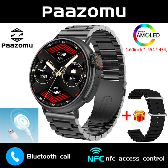 AMOLED 1.6 Inch Smart Watch for Men, Women and Kids