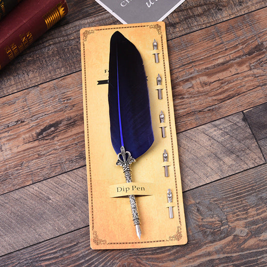 Creative Retro Turkey Feather Pen Teacher's Day Gift CJD