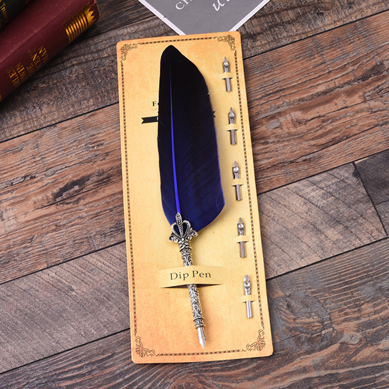 Creative Retro Turkey Feather Pen Teacher's Day Gift CJD