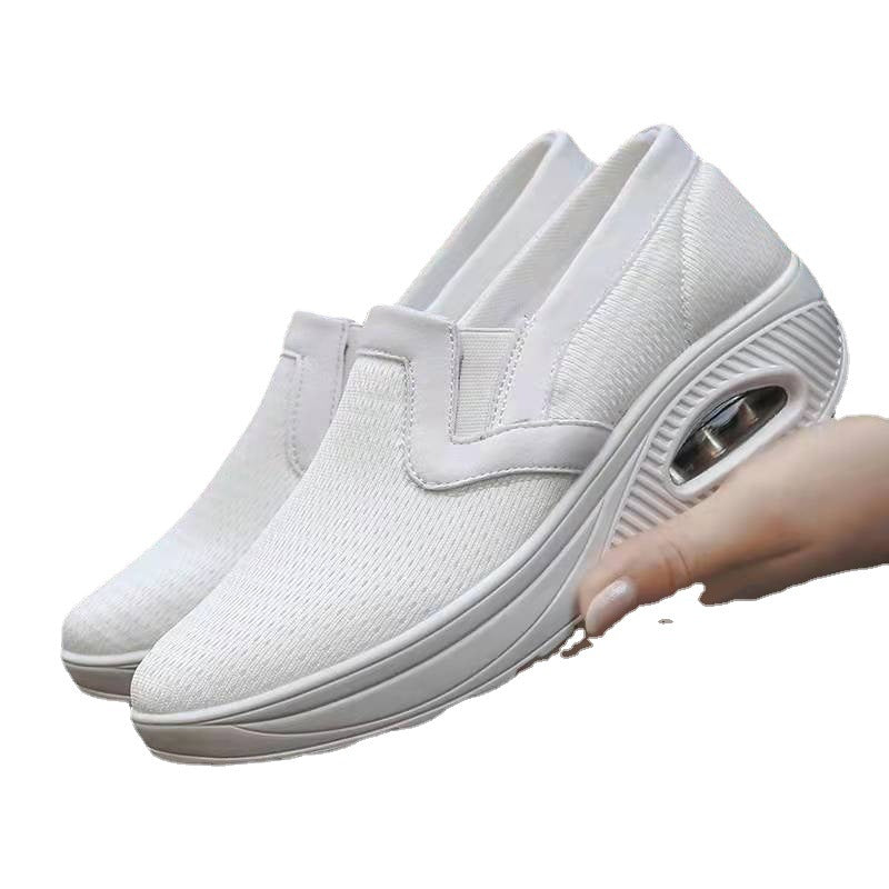Women's Round Toe Breathable Mesh Wedge Heel Hollow Lightweight Casual Sports Shoes LadyShow.Store