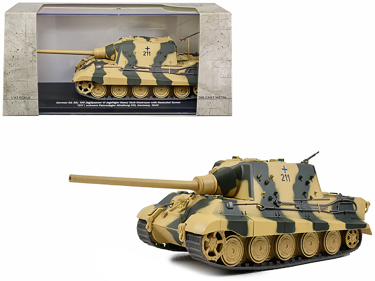 German Sd. Kfz. 186 Jagdpanzer VI Jagdtiger Heavy Tank Destroyer #211 with Henschel Turret "Schwere Panzerjager Abteilung 512 Germany 1945" 1/43 Diecast Model by AFVs of WWII AFV's of WWII