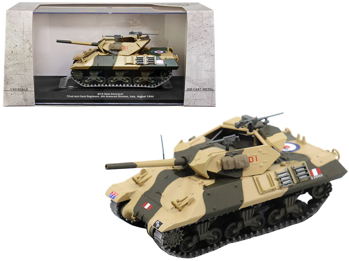 M10 Tank Destroyer D1 #77 "U.S.A. 72nd Anti-Tank Regiment 6th Armored Division Italy August 1944" 1/43 Diecast Model by AFVs of WWII AFV's of WWII