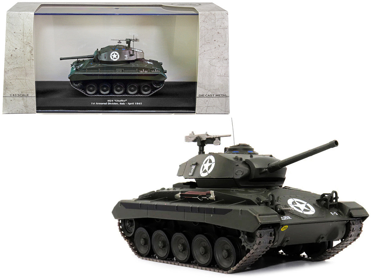 M24 "Chaffee" Tank #3 "U.S.A. 1st Armored Division Italy April 1945" 1/43 Diecast Model by AFVs of WWII AFV's of WWII