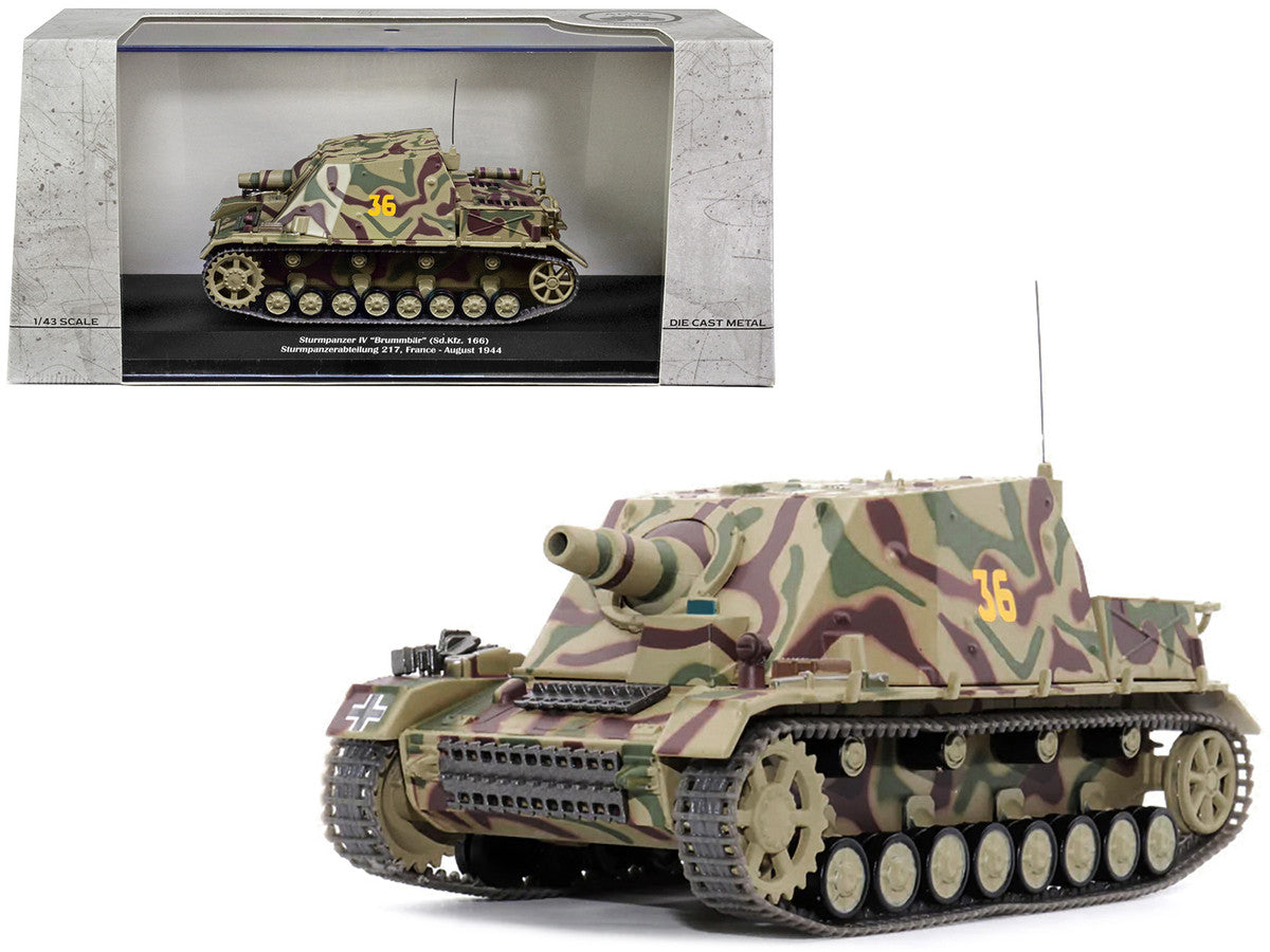 German Sd. Kfz. 166 "Sturmpanzer IV" "Brummbar" #36 "Germany Sturmpanzerabteilung 217 France August 1944" 1/43 Diecast Model by AFVs of WWII AFV's of WWII