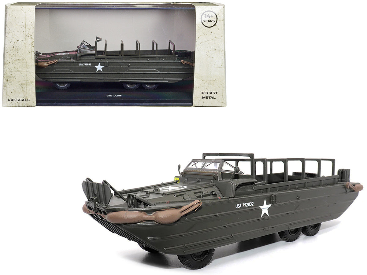 GMC DUKW Amphibious Vehicle Olive Drab "United States Army" 1/43 Diecast Model by Militaria Die Cast Militaria Die Cast