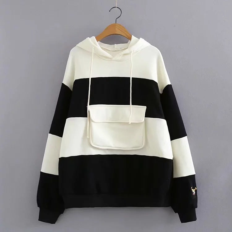 Striped Panel Hoodie