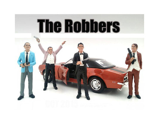 "The Robbers" 4 Piece Figure Set For 1:18 Scale Models by American Diorama American Diorama
