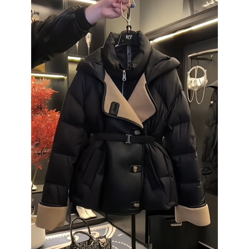 Women's Fashion Black Pure Cotton Coat LadyShow.Store