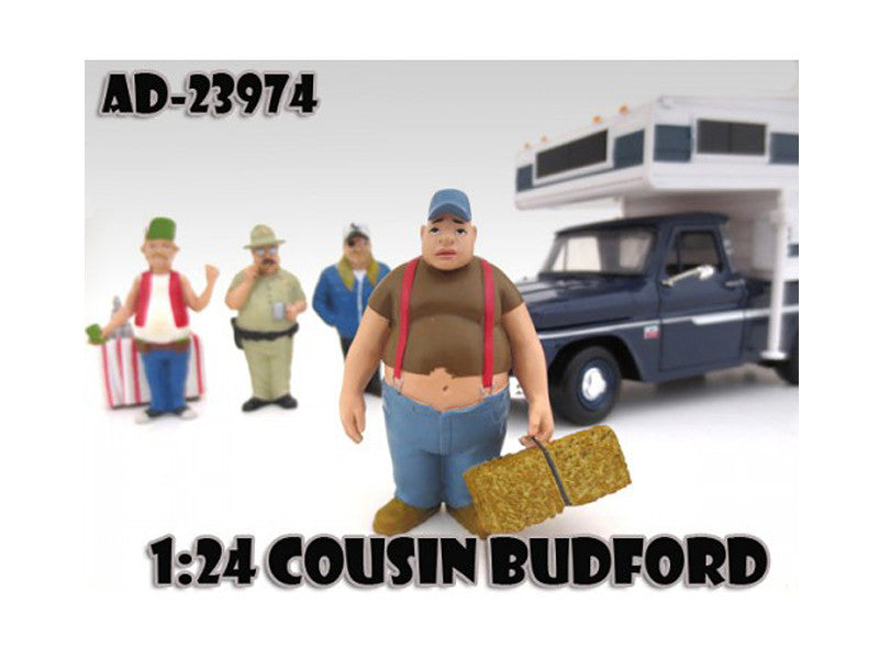 Cousin Budford "Trailer Park" Figure For 1:24 Scale Model Cars by American Diorama American Diorama