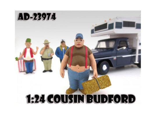 Cousin Budford "Trailer Park" Figure For 1:24 Scale Model Cars by American Diorama American Diorama